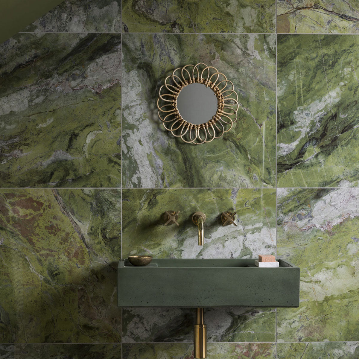 Deluxe Emerald Marble Effect Porcelain Tile Gloss 60x120cm