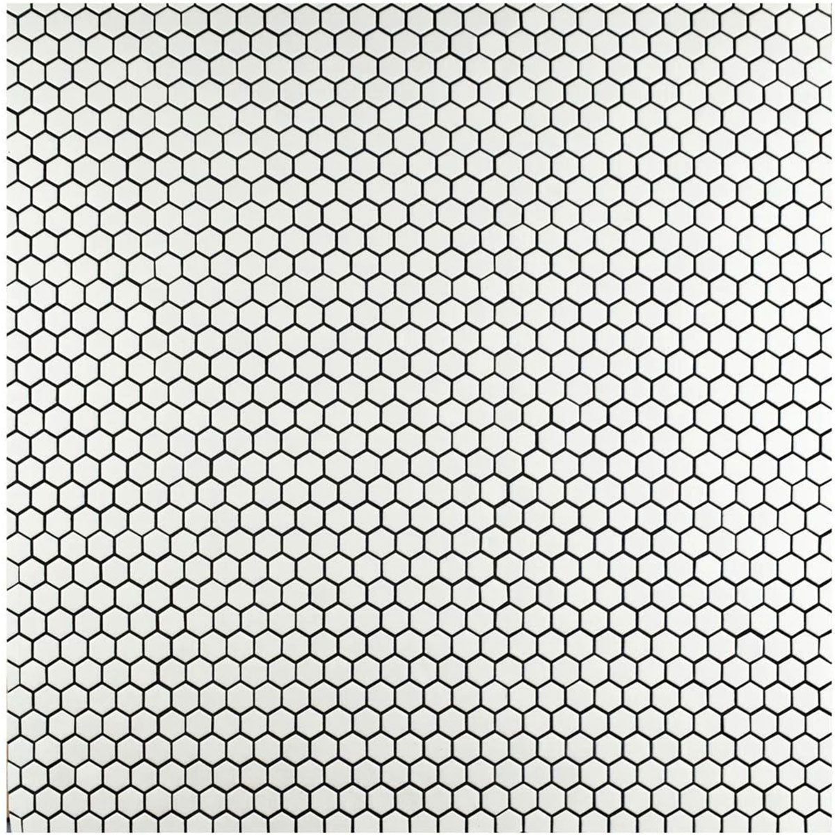 Deluxe Flower Hexagon Mosaic Porcelain Tile White Matte