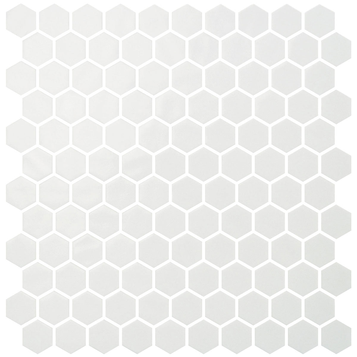 Deluxe Flower Hexagon Mosaic Porcelain Tile White Matte