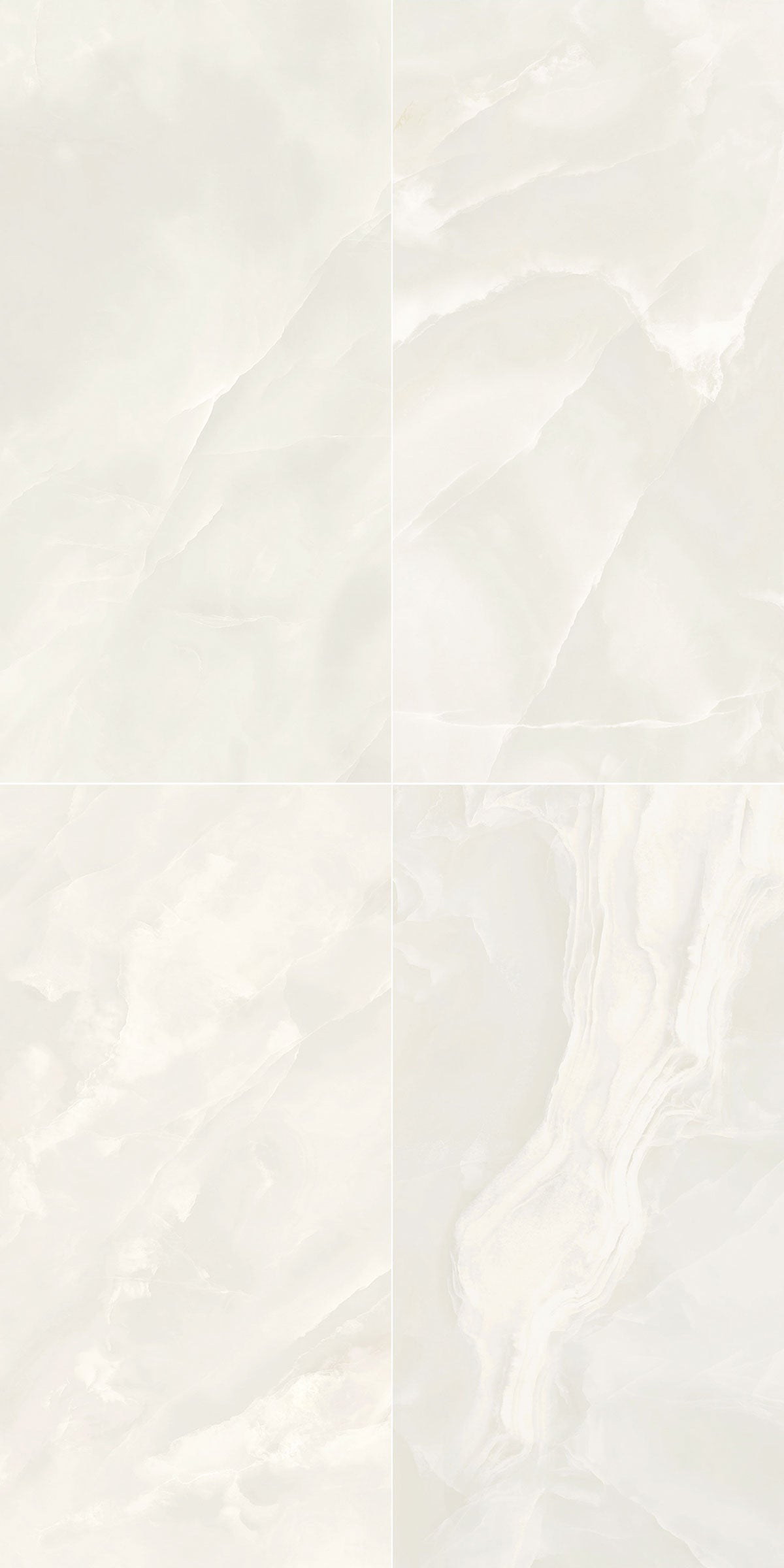 Deluxe Onyx Blanco Marble Effect Porcelain Tile 60x120cm variations