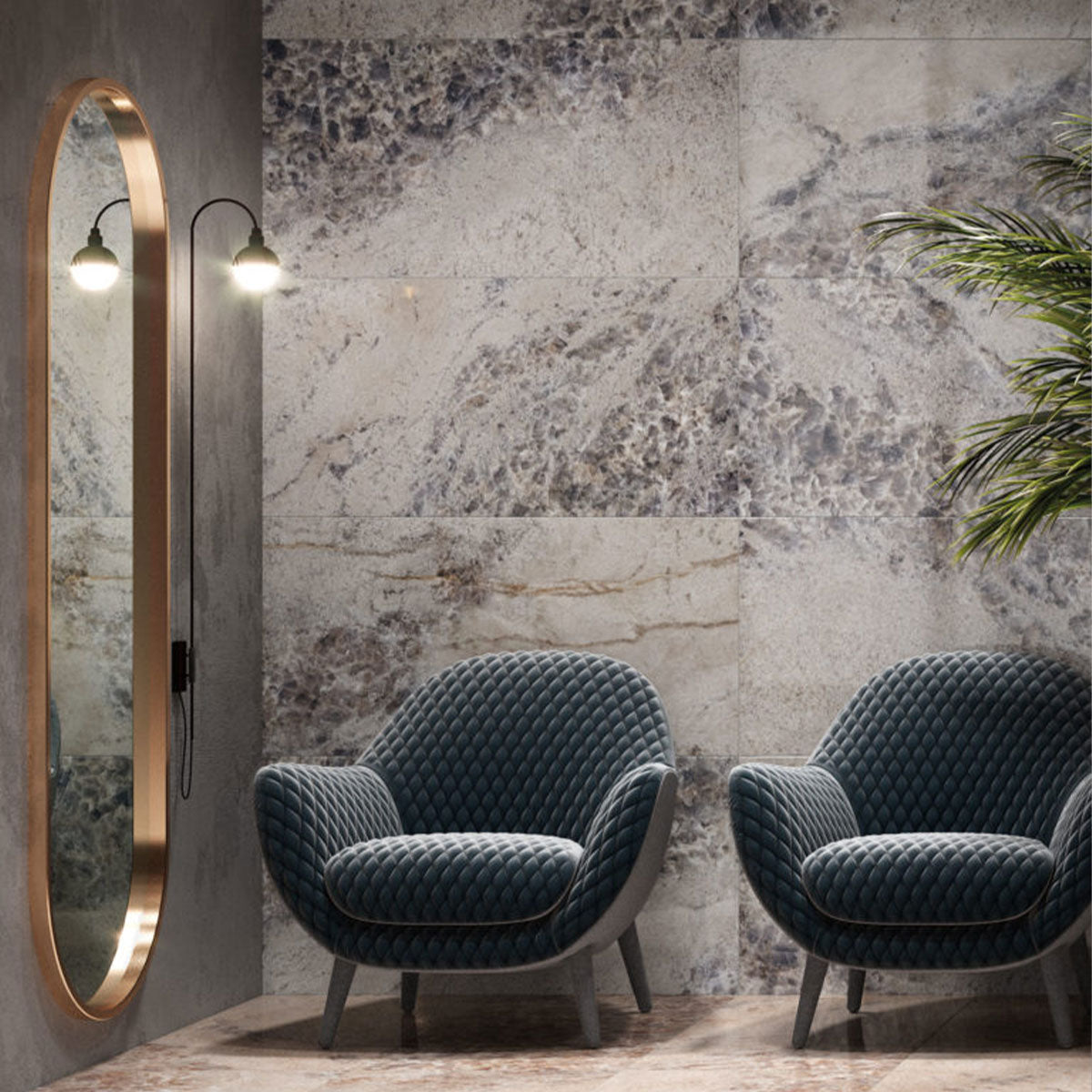 deluxe gemstone violet marble effect porcelain tile 60x120cm feature