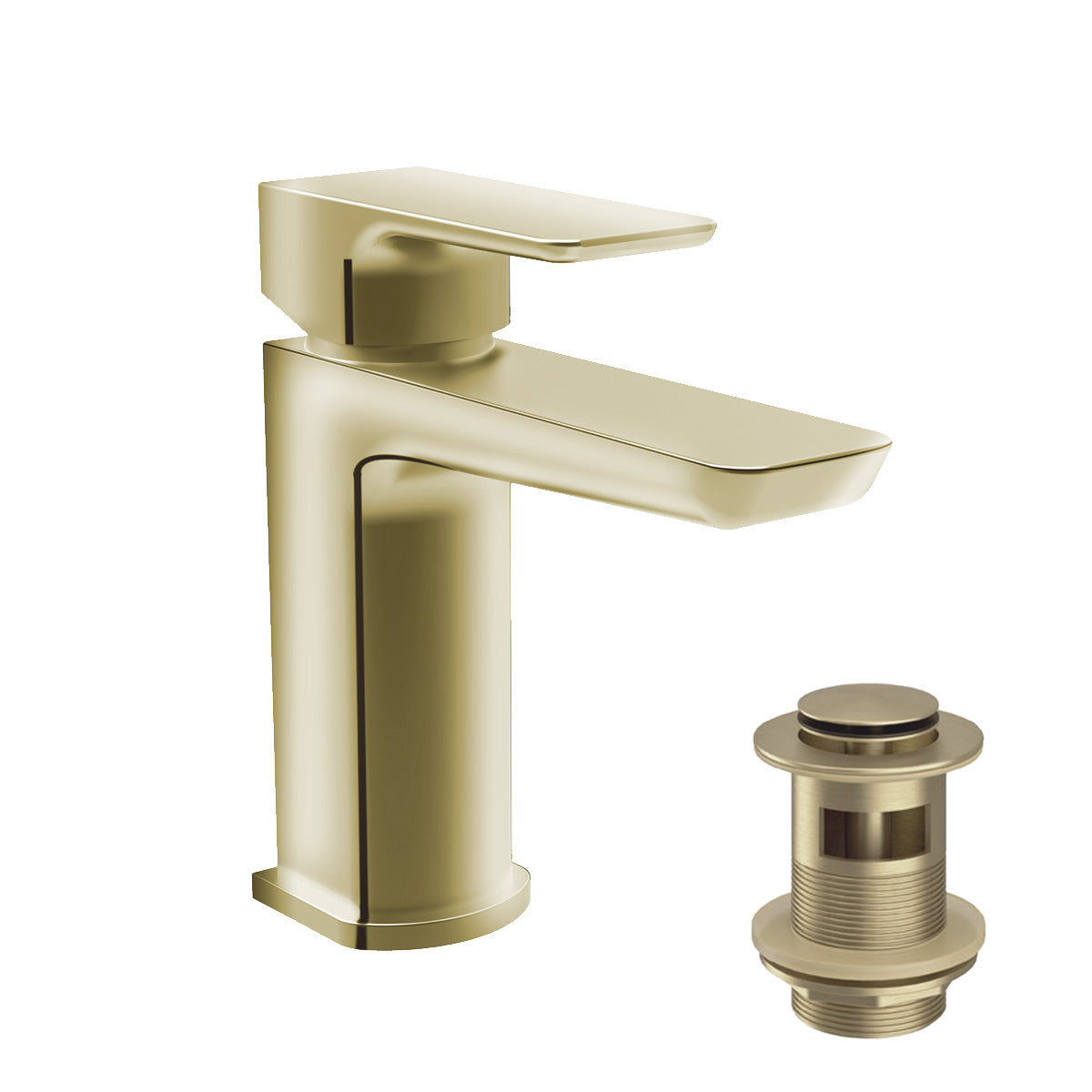 deluxe camden basin mono mixer tap and waste brushed brass
