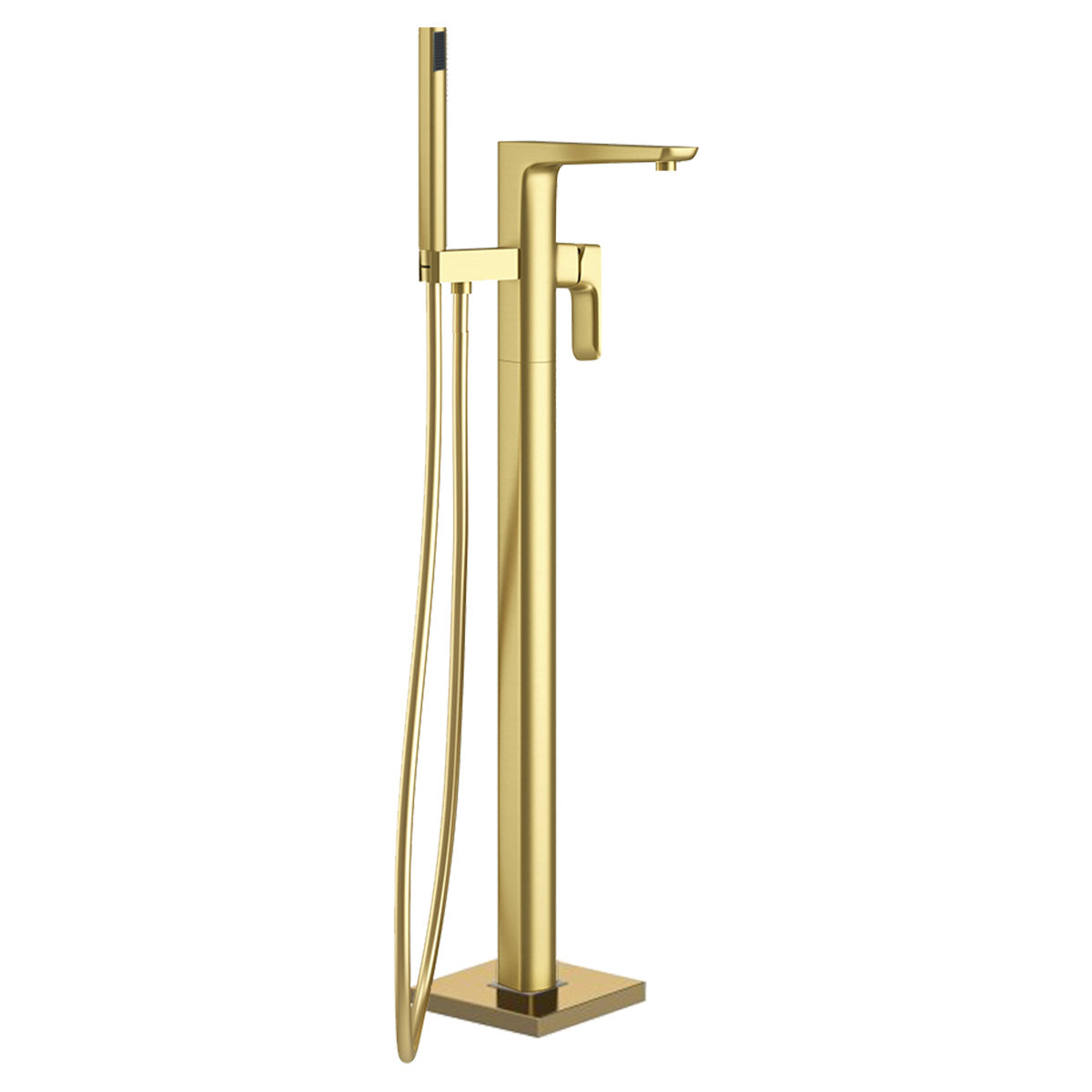deluxe camden floor standing bath shower mixer brushed brass