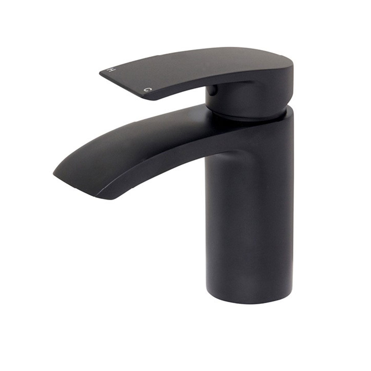Deluxe Manly Matt Black Monobloc Basin Mixer With Click-Clack Waste