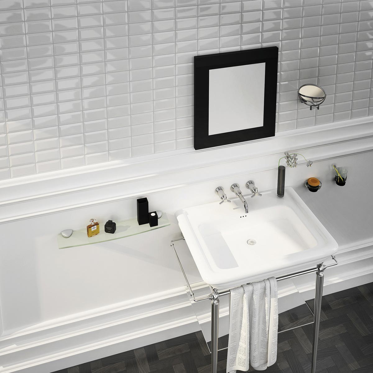 Deluxe Mini Metro Bevel Edge Gloss Tile 7.5x15cm