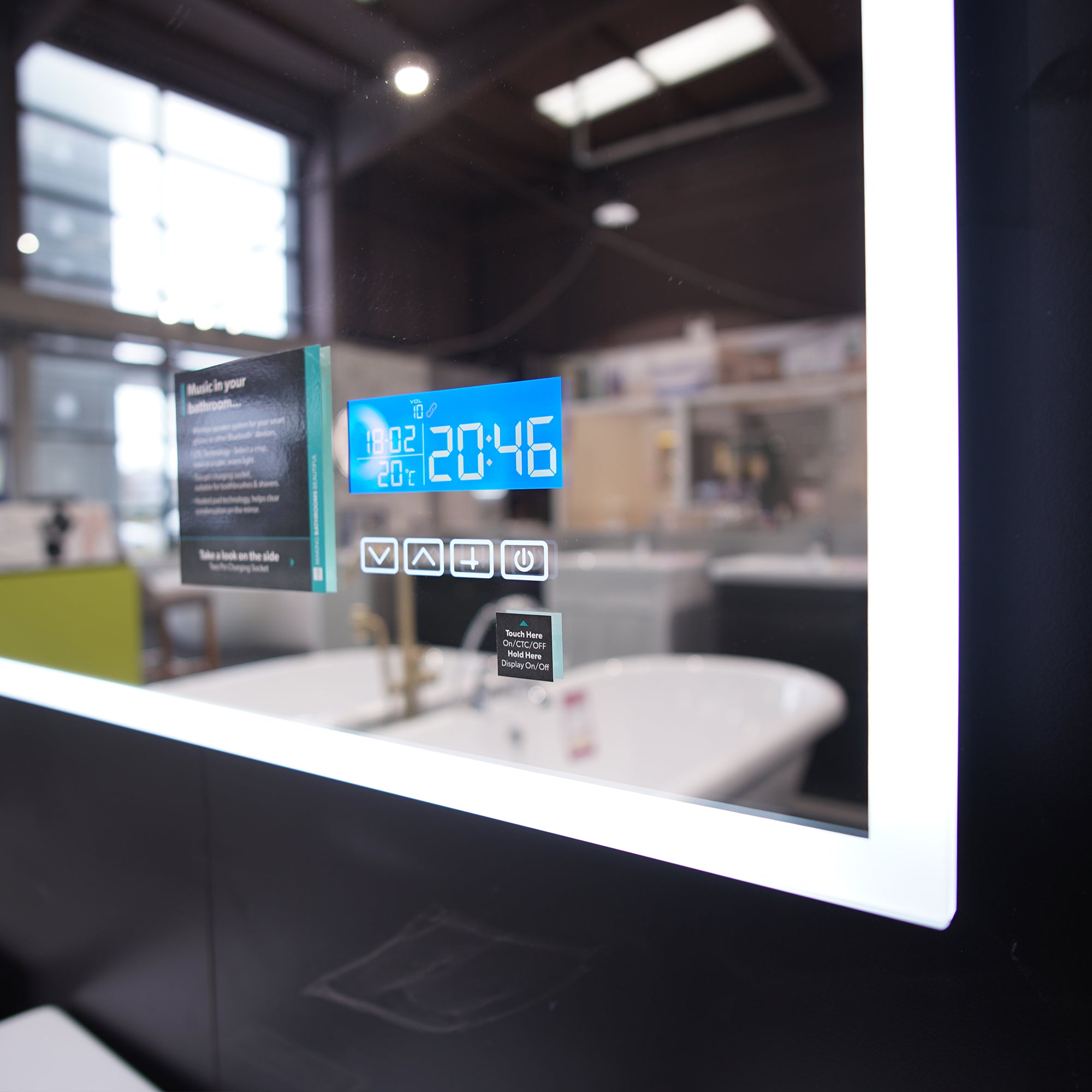 HiB Globe Plus LED Mirror With Bluetooth, Integrated Speakers and Demister Pad