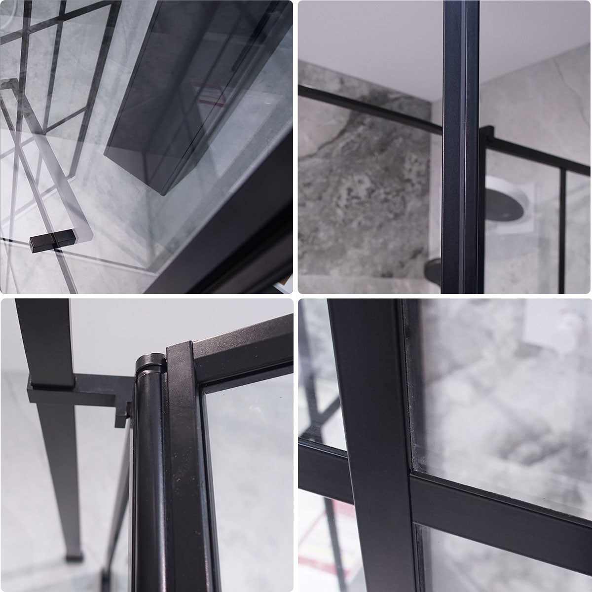 Drench FRAME Lite Shower Door Hinged To Inline Panel & Optional Side Panel