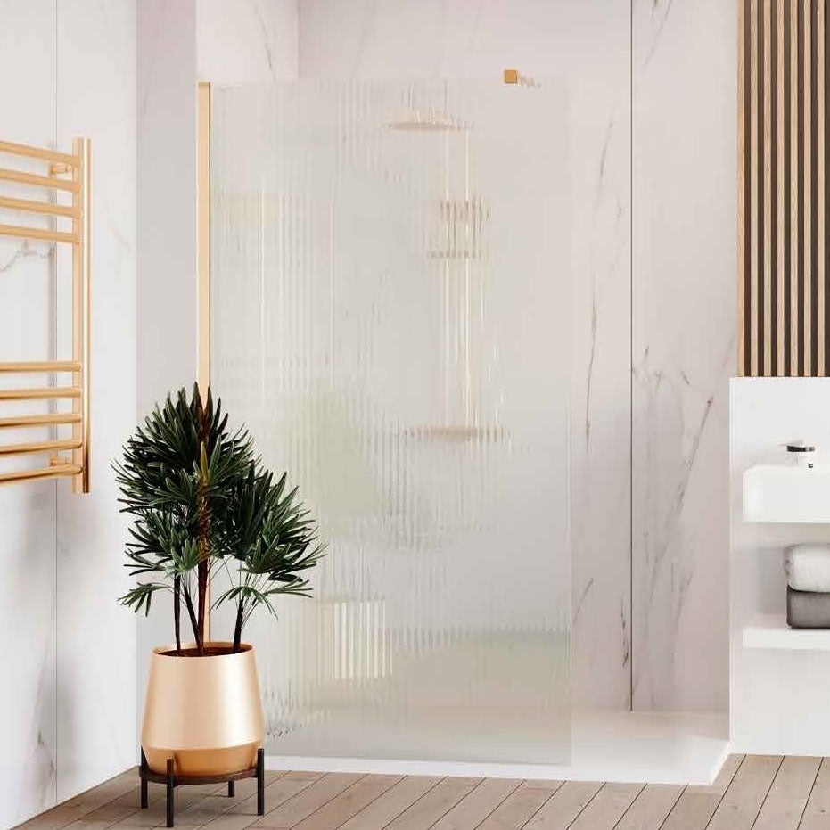 Drench Edge Fluted Glass Wetroom Shower Panel