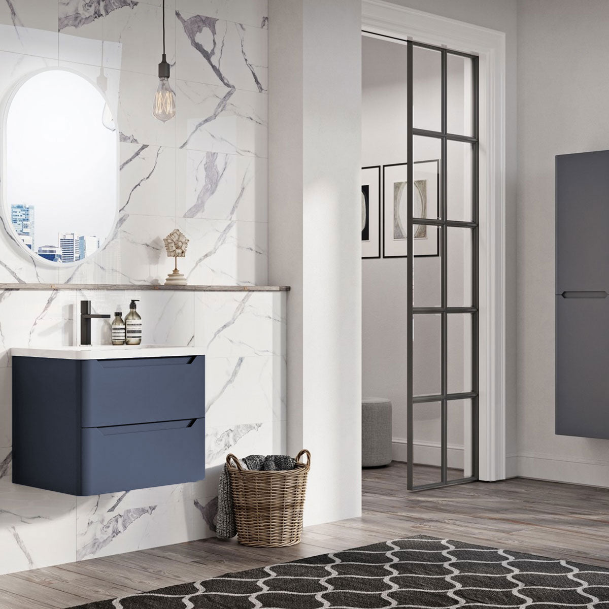 Granlusso Enzo Double Drawer Wall Hung Vanity Unit