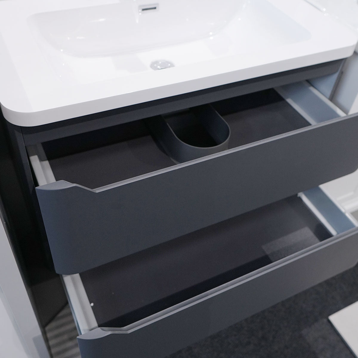 Granlusso Enzo 600 Double Drawer Floorstanding Matt Vanity Unit