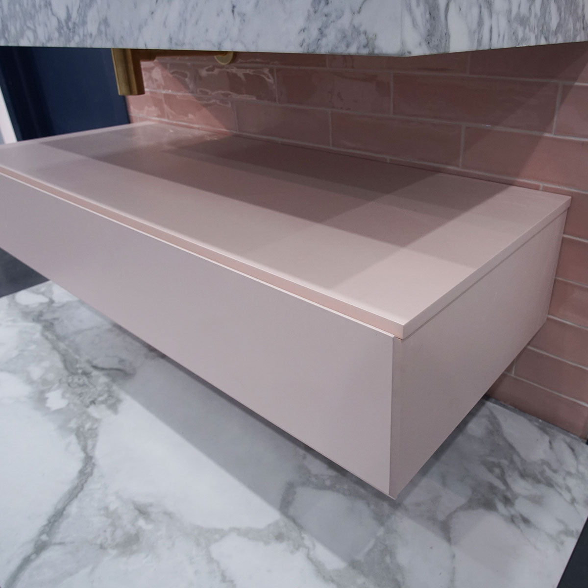 Fiora Making Designer Single Drawer Wall Hung Vanity Unit with Floating Worktop