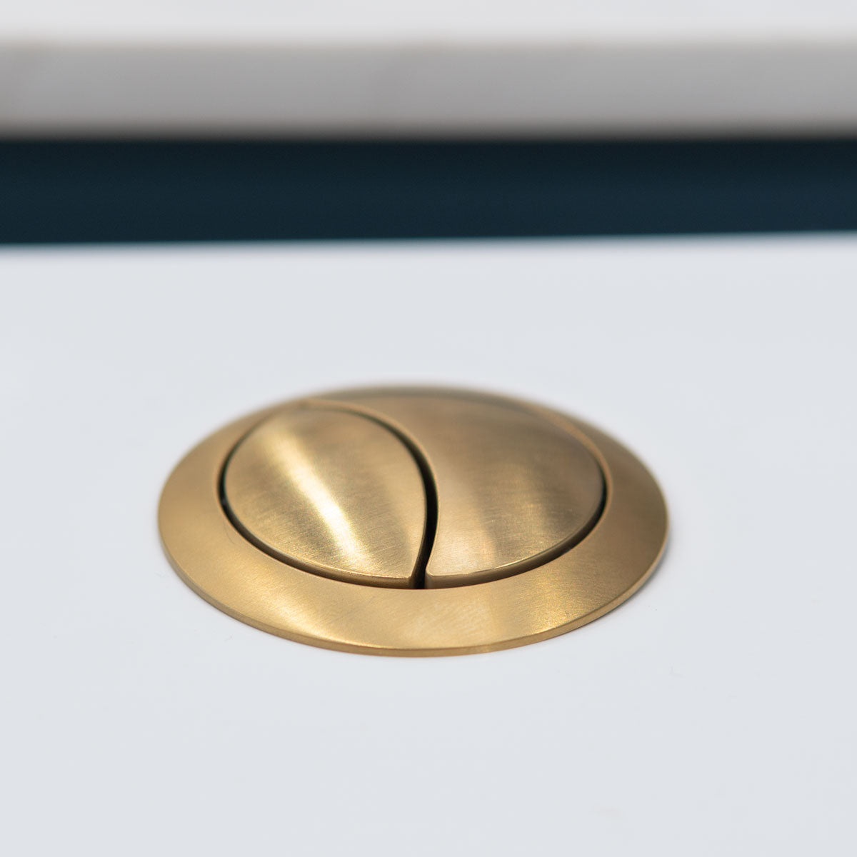 Fraser Rimless Comfort Height Close Coupled Toilet With Soft Close Seat brushed gold button