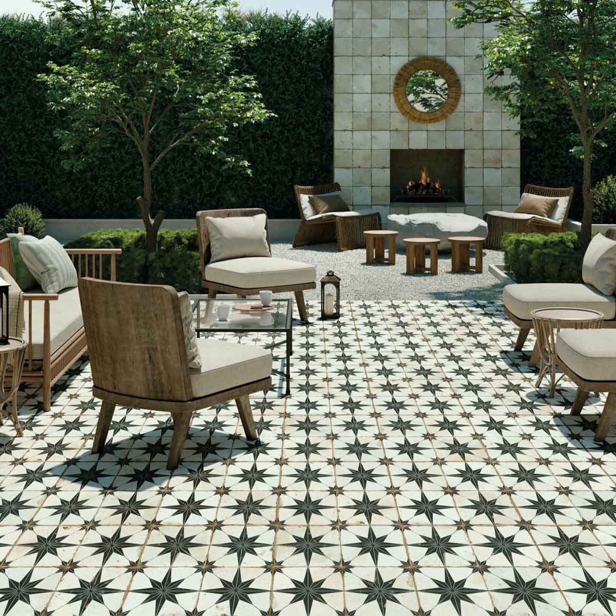 fs rockstar n black 10mm outdoor indoor porcelain tile 45x45cm