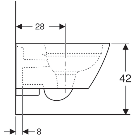 Geberit Smyle Square Rimless Wall Hung WC Pan With Toilet Seat & Dual Flush Plate