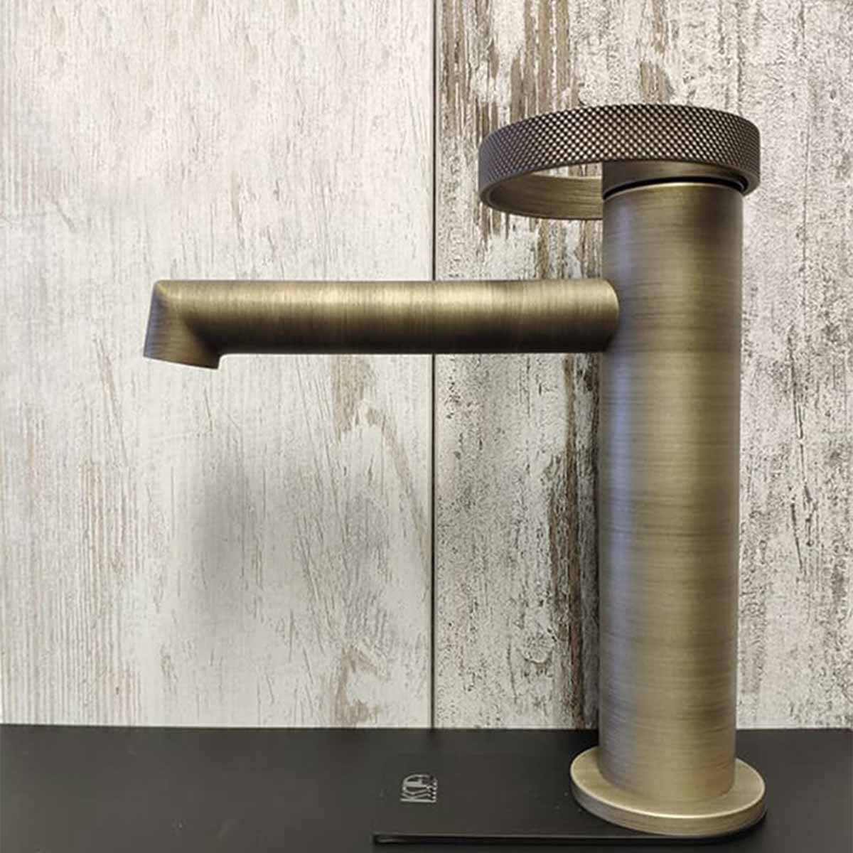gessi anello basin mixer tap antique brass