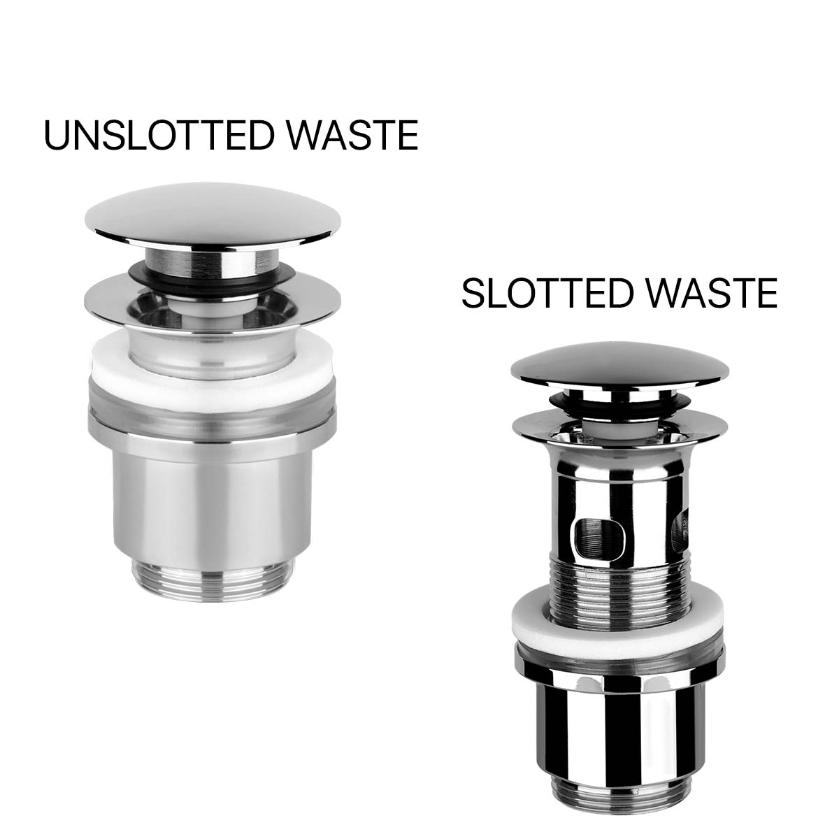 gessi anello slotted waste and unslotted waste