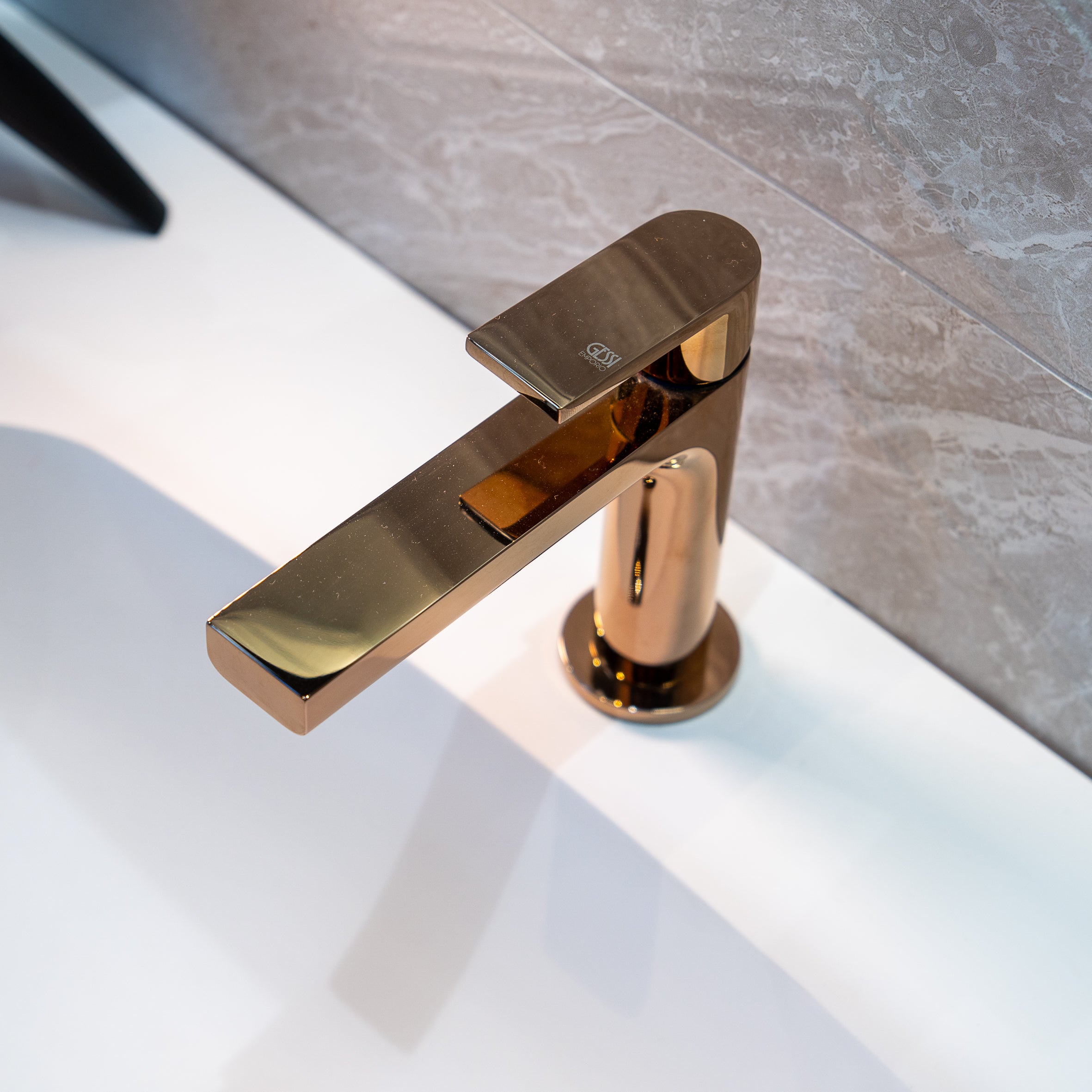 gessi via manzoni basin mixer tap warm bronze