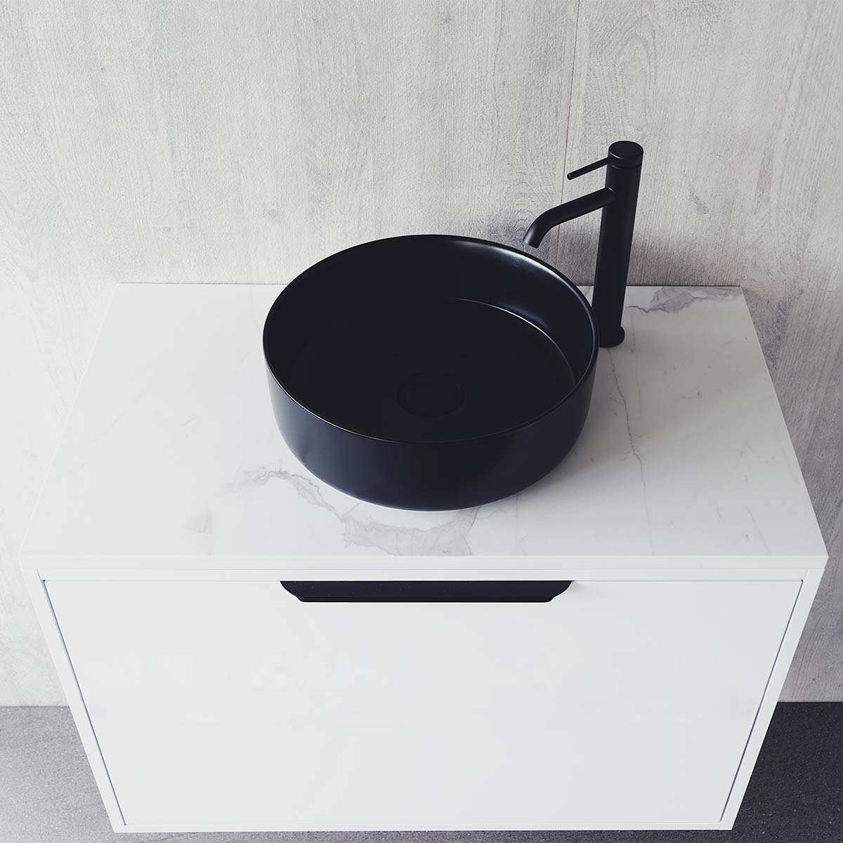 giro countertop round basin matt black feature
