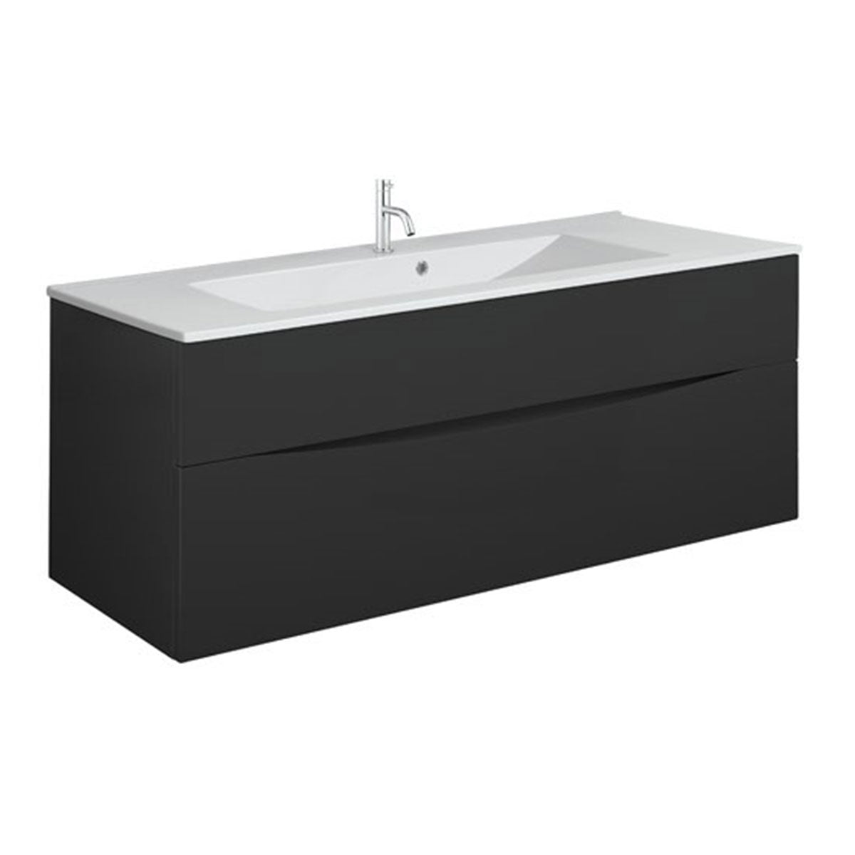 Crosswater Glide II Double Drawer Wall Hung Vanity Unit With Ceramic Basin