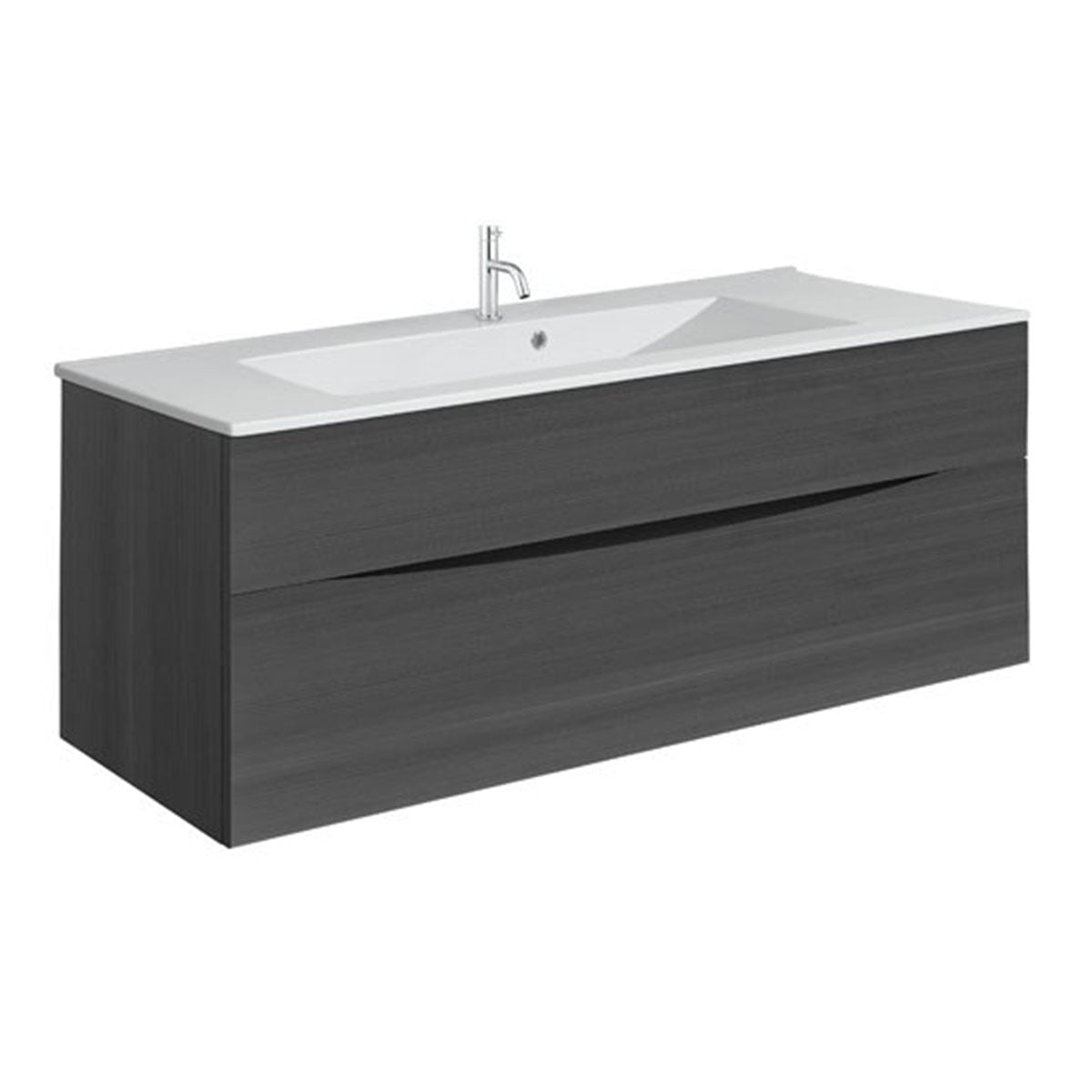 Crosswater Glide II Double Drawer Wall Hung Vanity Unit With Ceramic Basin