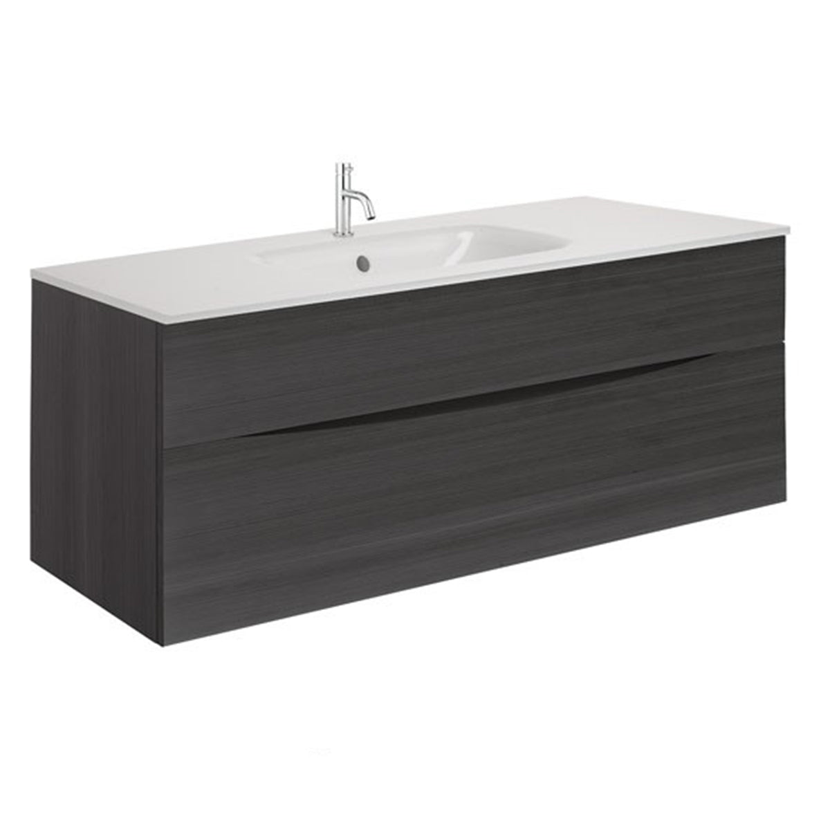 Crosswater Glide II Two Drawer Wall Hung Vanity Unit With Ice White Glass Basin