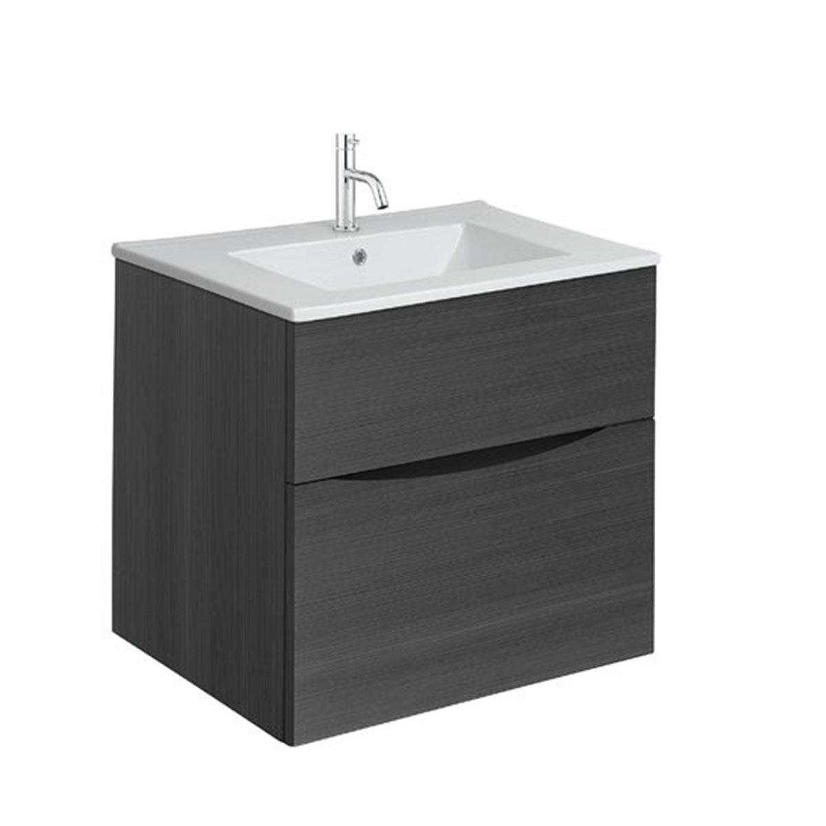 Crosswater Glide II Double Drawer Wall Hung Vanity Unit With Ceramic Basin