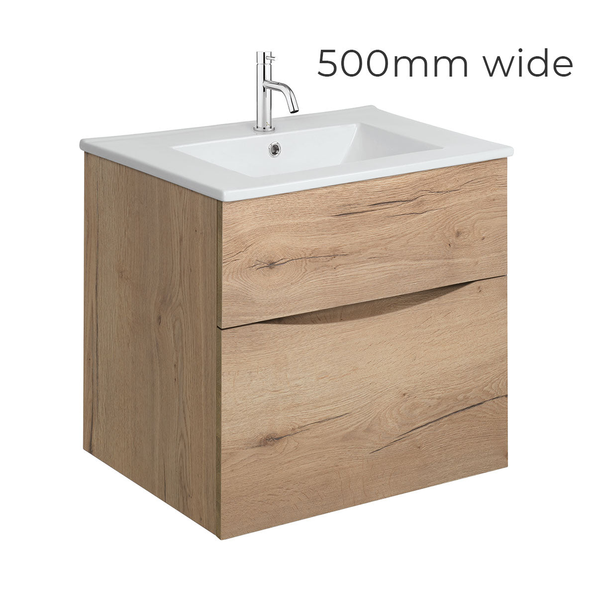 Crosswater Glide II Double Drawer Wall Hung Vanity Unit With Ceramic Basin