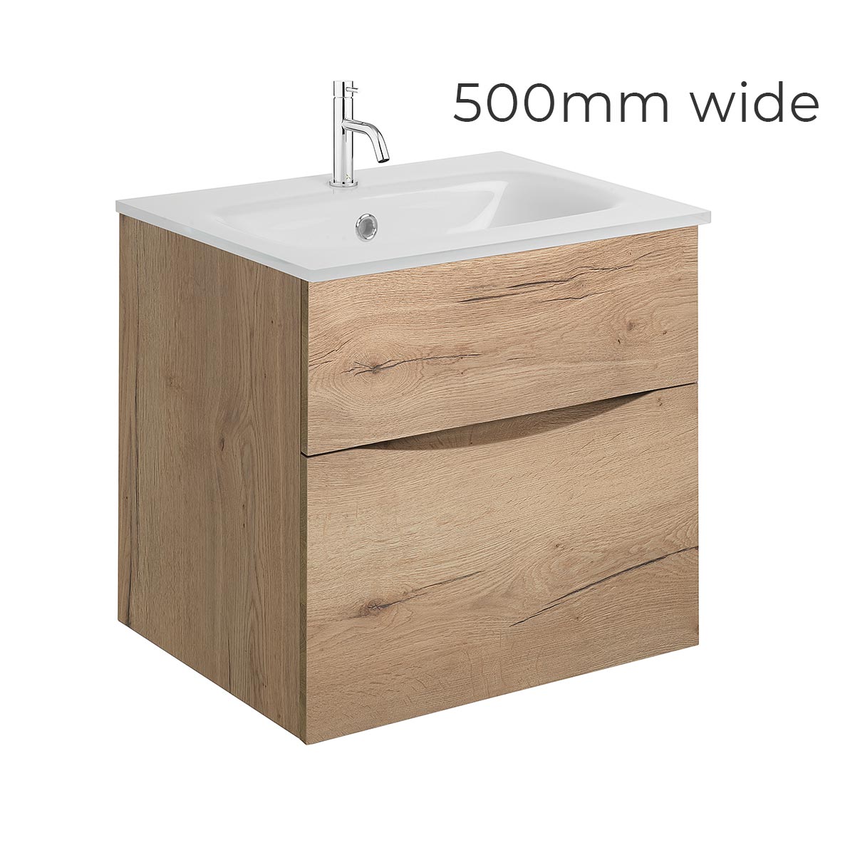 Crosswater Glide II Two Drawer Wall Hung Vanity Unit With Ice White Glass Basin