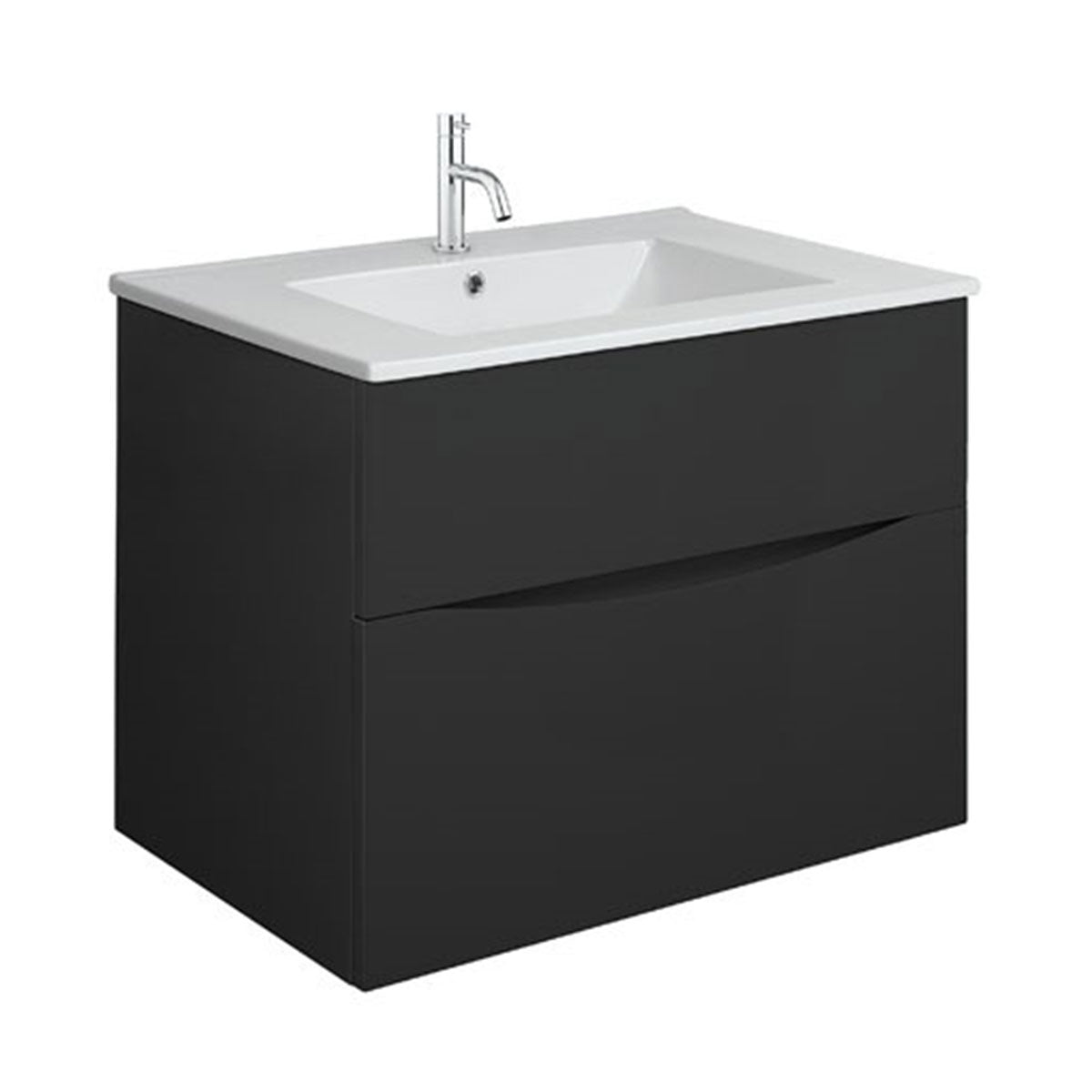 Crosswater Glide II Double Drawer Wall Hung Vanity Unit With Ceramic Basin