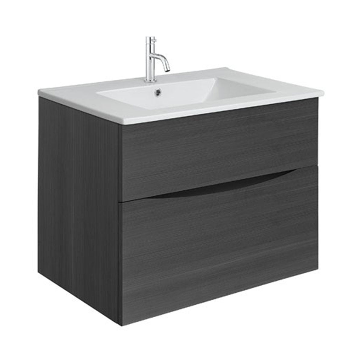 Crosswater Glide II Double Drawer Wall Hung Vanity Unit With Ceramic Basin