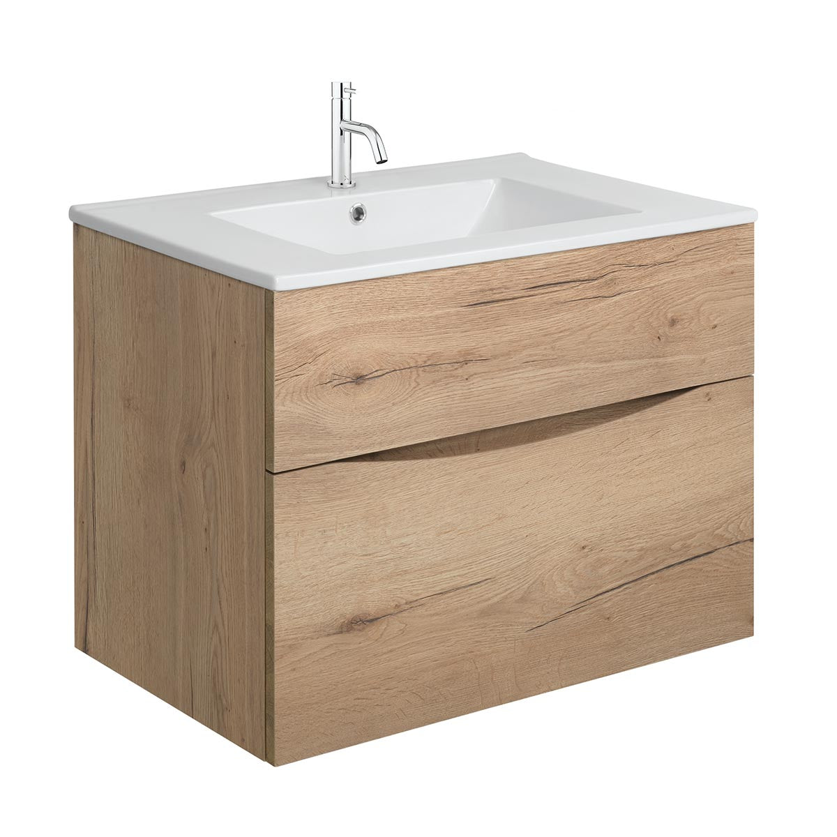 Crosswater Glide II Double Drawer Wall Hung Vanity Unit With Ceramic Basin