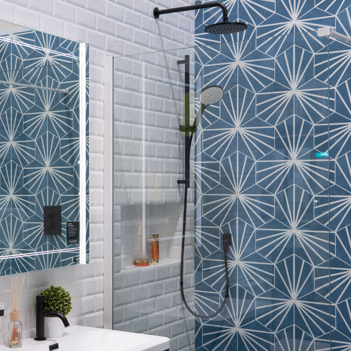 Granlusso 8 Clear Glass Wetroom Shower Screen - Matt White