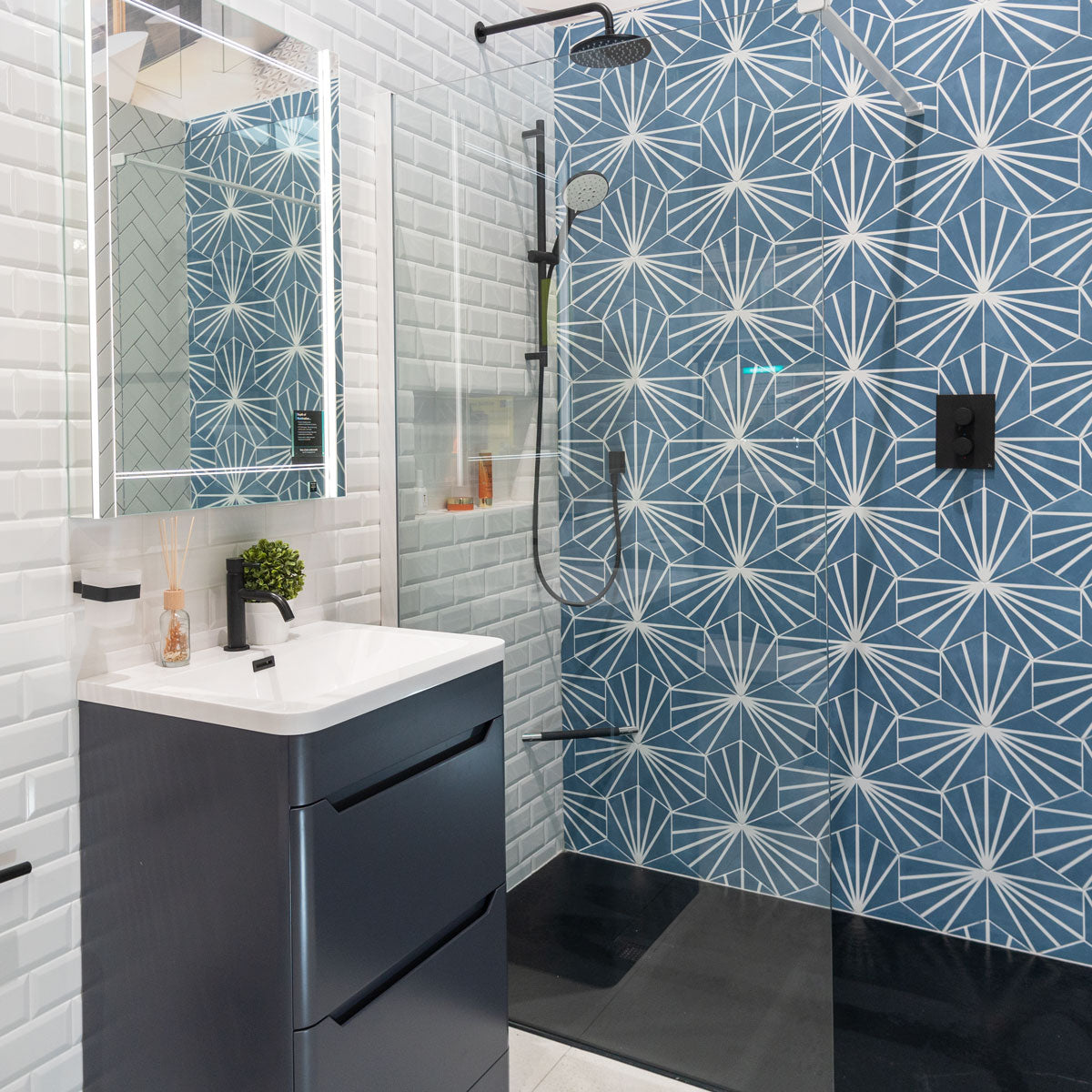 Granlusso 8 Clear Glass Wetroom Shower Screen - Matt White