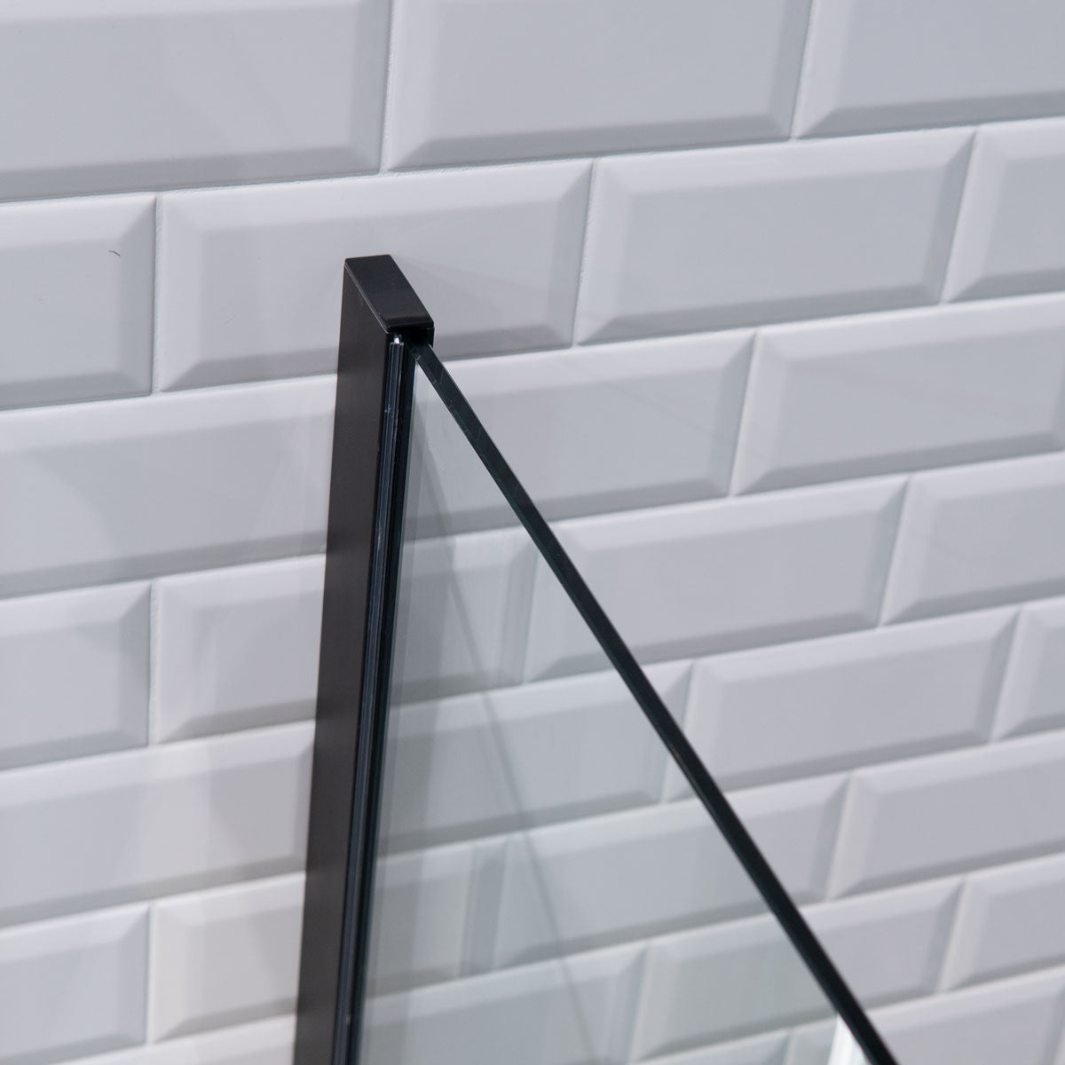 Granlusso 8 Clear Glass Wetroom Shower Screen - Matt Black