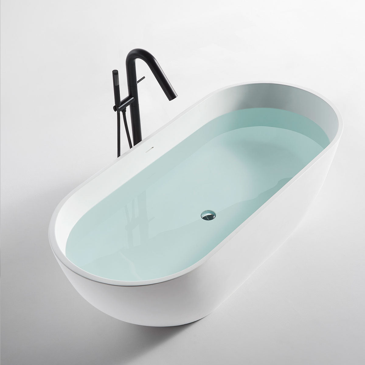 Granlusso Amalfi Freestanding Stone Bath Matt White 1700mm