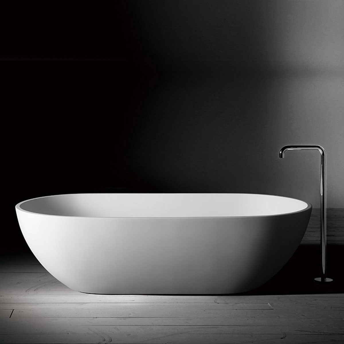 Granlusso Amalfi Freestanding Stone Bath Matt White 1700mm