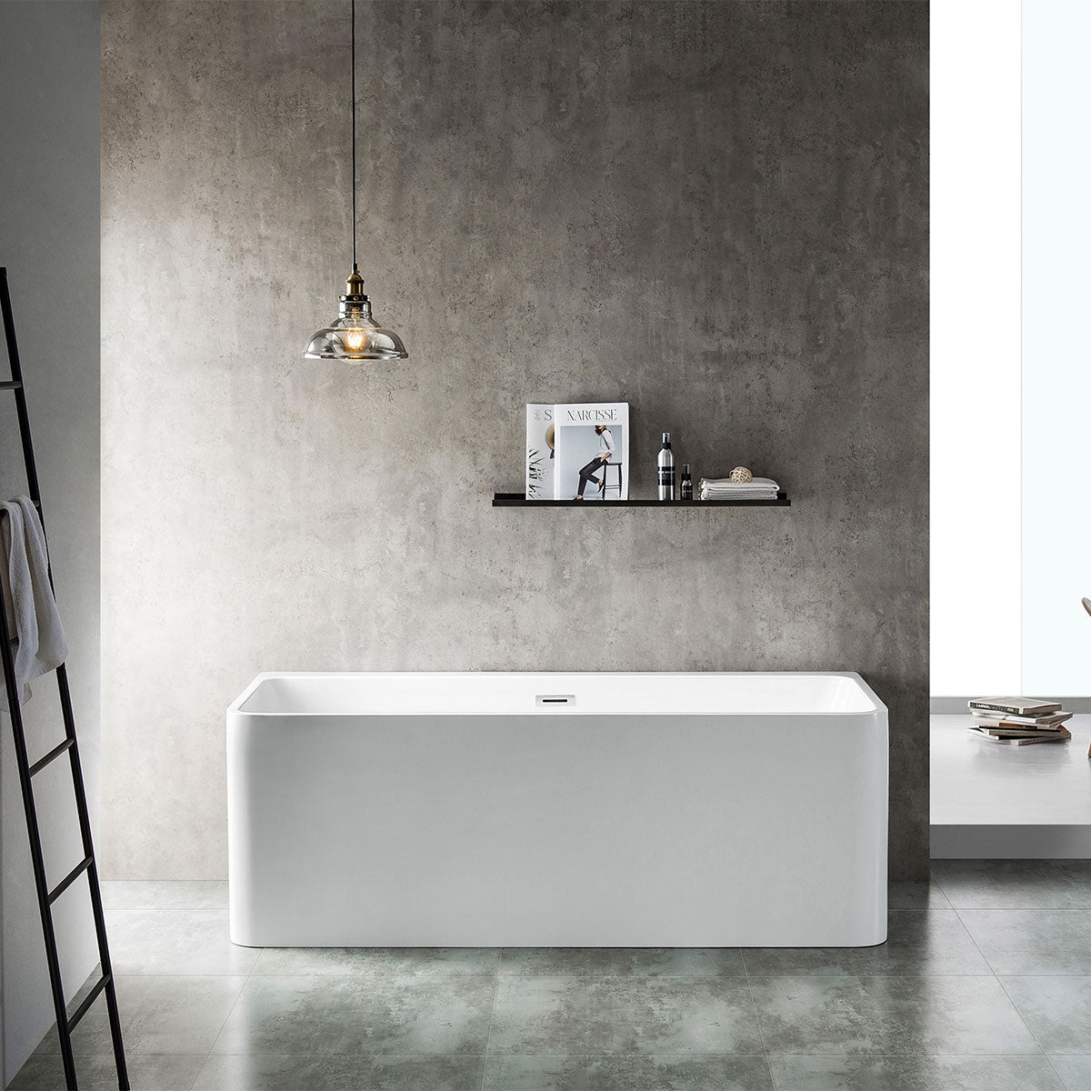 Granlusso Enzo Freestanding Back To Wall Corner Bath 1600mm