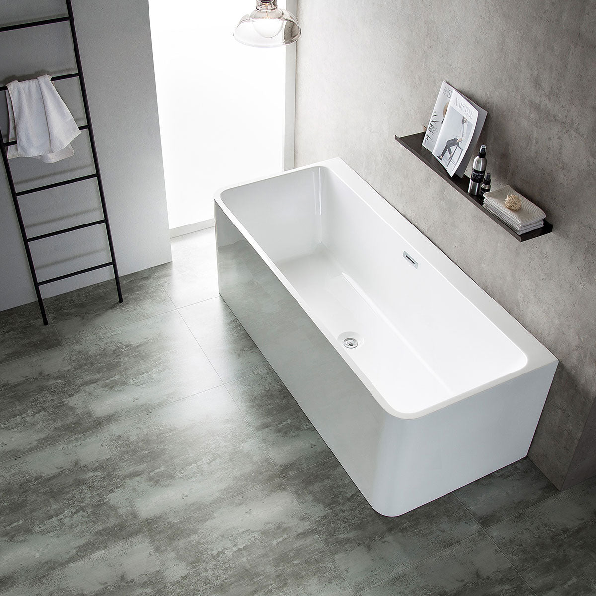 Granlusso Enzo Freestanding Back To Wall Corner Bath 1600mm