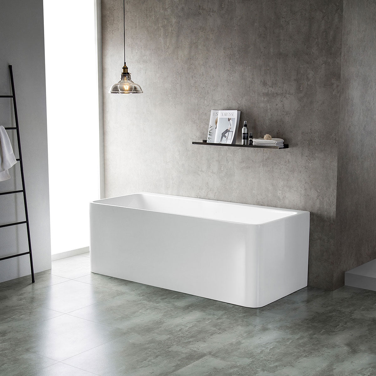 Granlusso Enzo Freestanding Back To Wall Corner Bath 1600mm