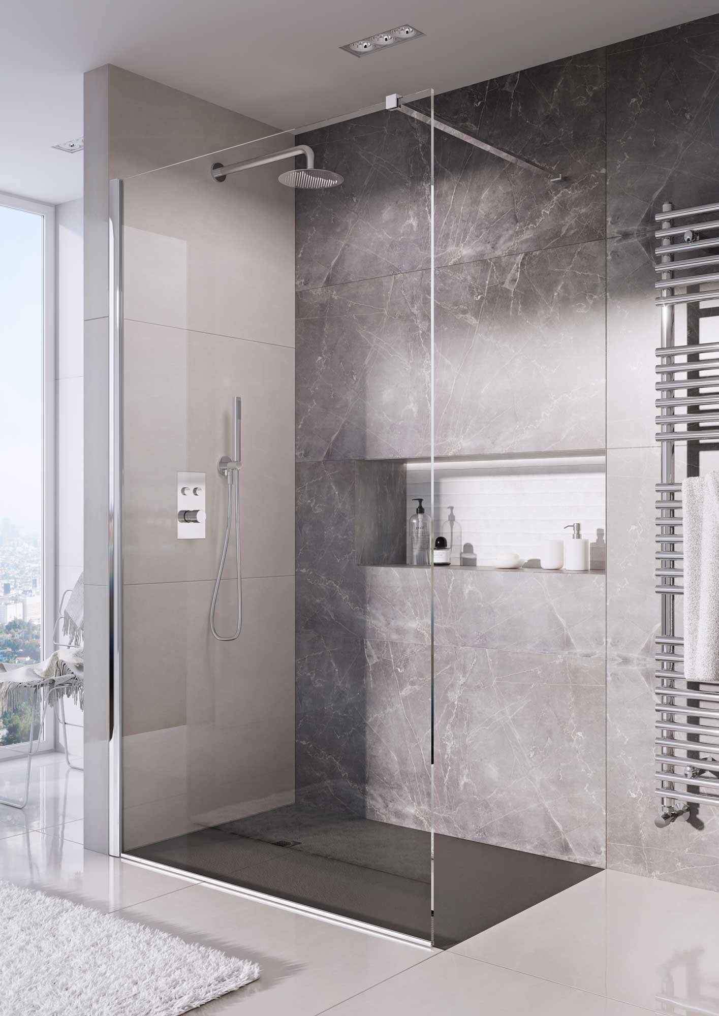 Granlusso Slim Slate Shower Tray Black