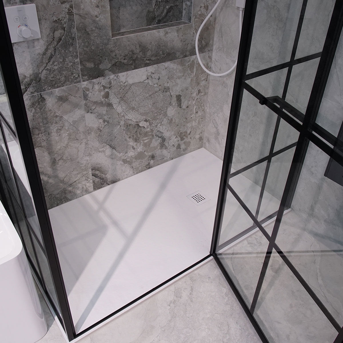 Granlusso Slim Slate Shower Tray - White