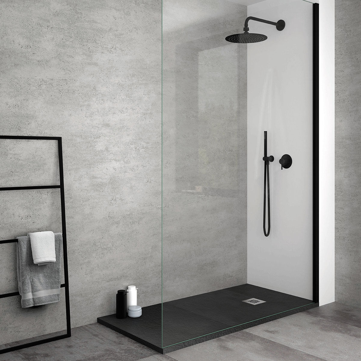 Granlusso Slim Slate Shower Tray Black