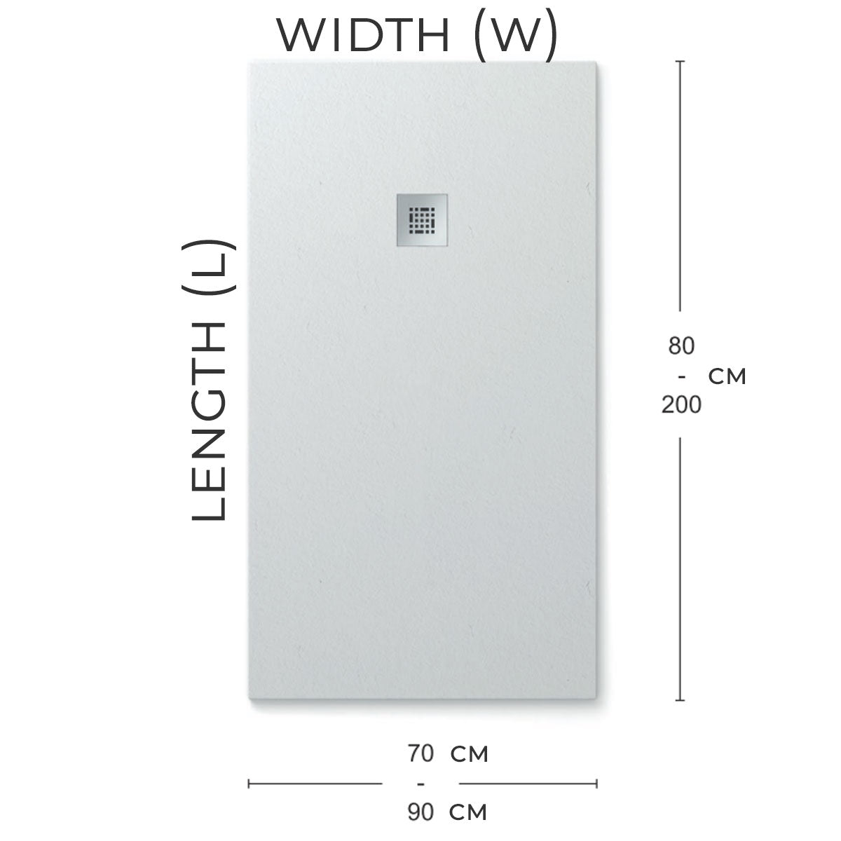 Granlusso Slim Slate Shower Tray - White