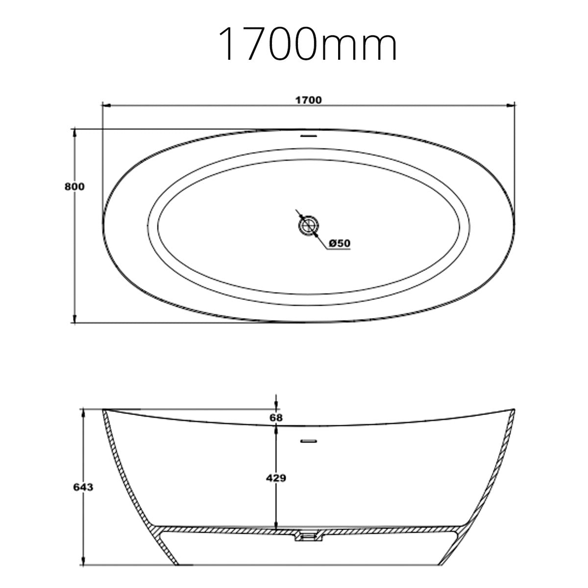 Granlusso Venzini Freestanding Stone Bath Matt White