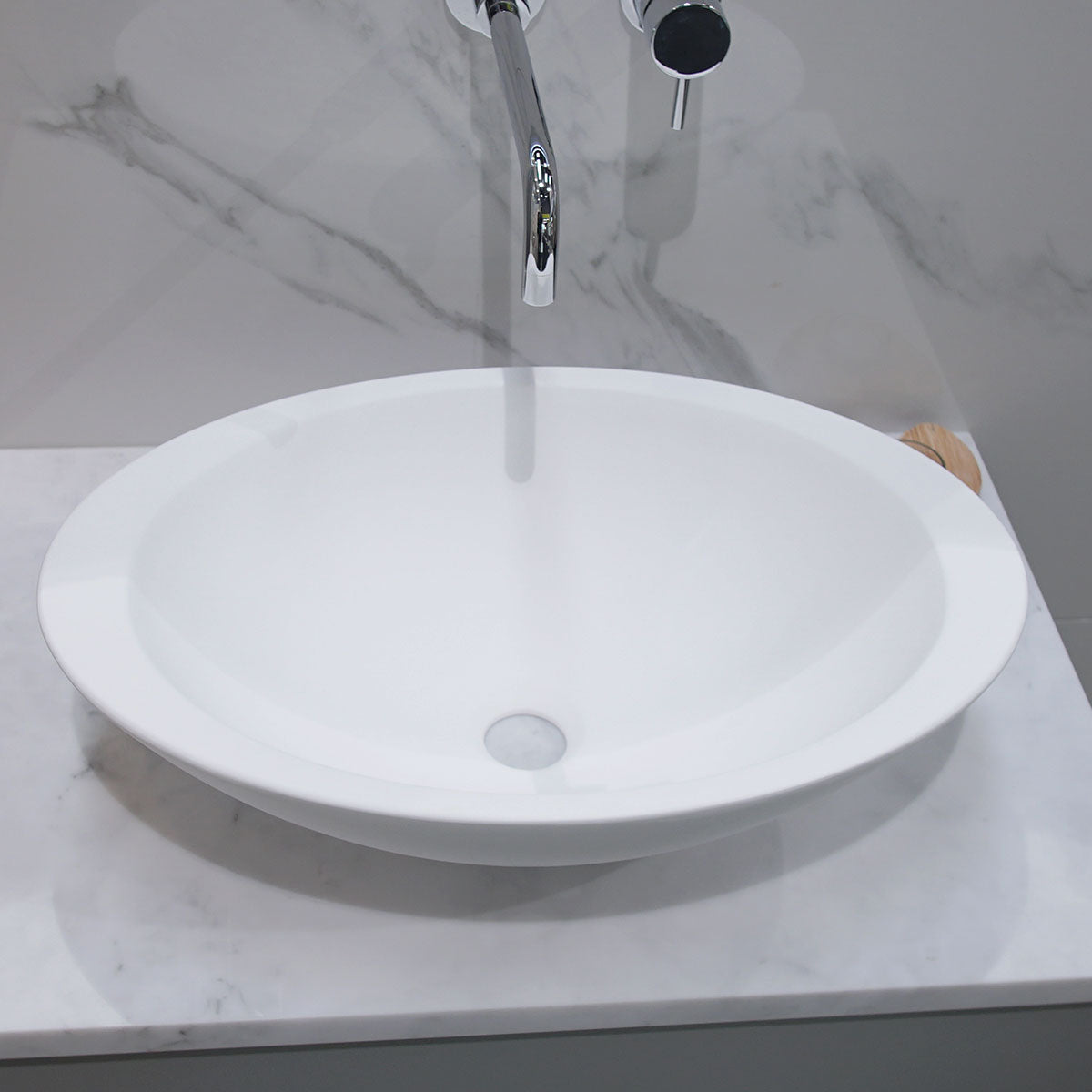 Granlusso Vizzini Countertop Stone Basin Matt White