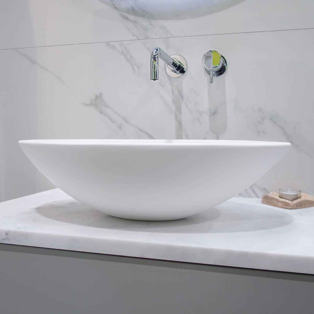 Granlusso Vizzini Countertop Stone Basin Matt White