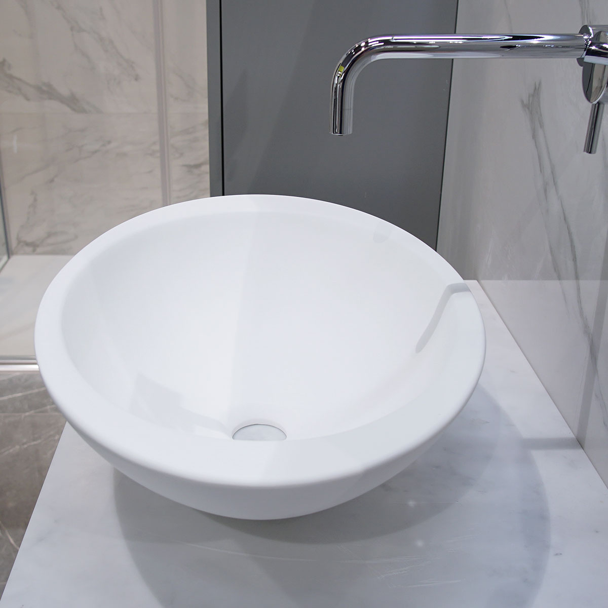 Granlusso Vizzini Countertop Stone Basin Matt White