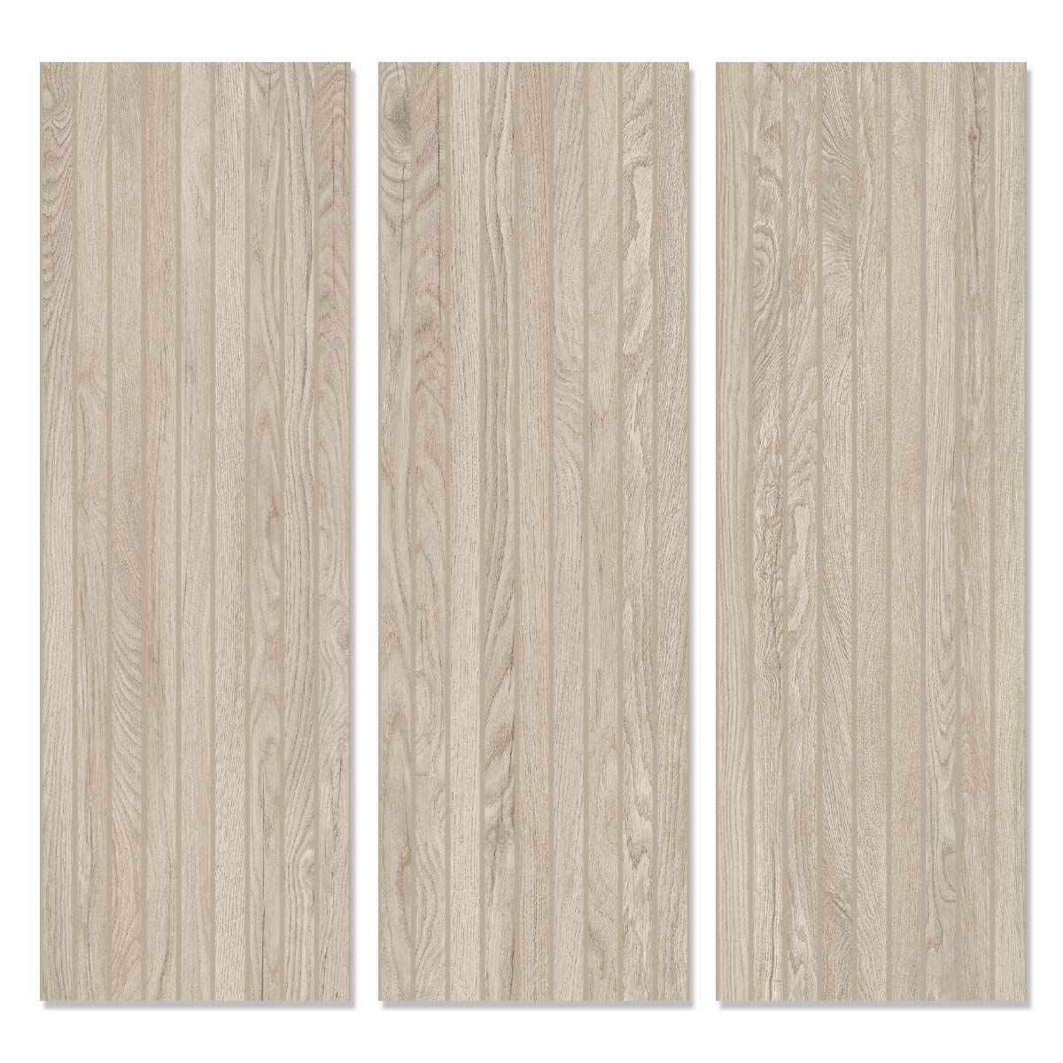 Grow Taupe Wood Effect Decor Wall Tile 33x100cm Matte