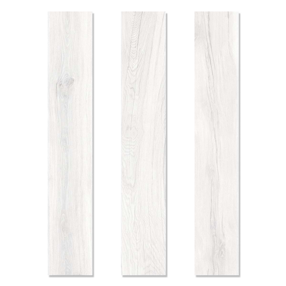 Grow White Wood Effect Porcelain Tile 24x151cm Patterns
