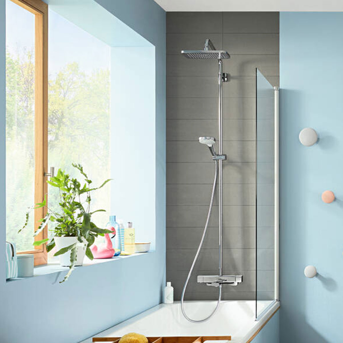 Hansgrohe Croma E 1jet Showerpipe 280 with Thermostatic Shower Valve & Shower Set
